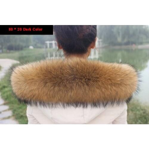 100% Pure Natural Raccoon Fur Scarf Female Real Raccoon Fur Collar Winter Warm Shawl Fur Collar Scarf Women WF-56