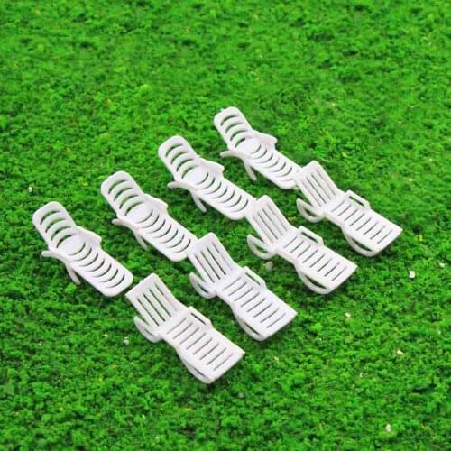 12pcs Model Train Railway Layout 1:50 1:75 1:100 Sun Loungers Beach Chairs Settee O OO TT Scale TYS17 Plastic Model Beaches