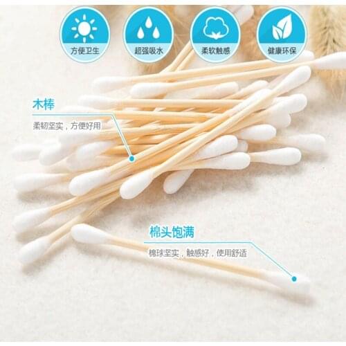 180pcs Double Head Cotton Swab Women Makeup Cotton Buds Tip For Wood Sticks Nose Ears Cleaning Health Care Tools