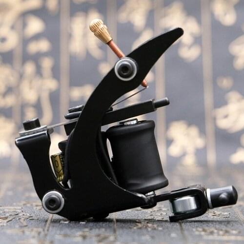 2019 Professional Tattoo Tools Tattoo Machine Gun For Liner Shader 8 Wraps Reels Black Handmade Artist Basic Starter