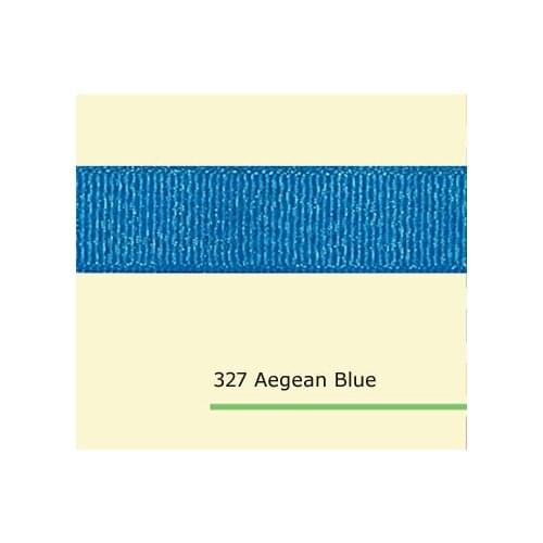 3/8" inch (9mm) Silver Purl Aegean Blue Grosgrain Ribbons