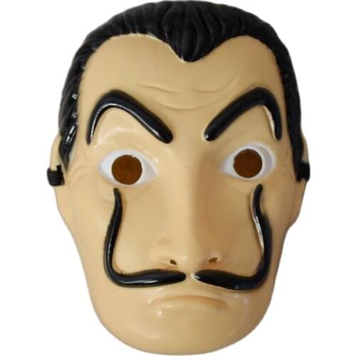 5 Pcs Short Funny Salvador Dali Mask Halloween Masquerade Masks Money Heist The House of Paper La Casa De Papel Cosplay Mask Hot