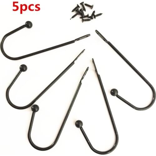 5pcs simple style matte black finish wall mount square towel robe coat hooks Furniture Yigou Single hook Clothes hook