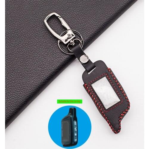 99% Praise 100% Leather Cover For Russian Version TOMAHAWK X5 X3 Two Way Car Alarm Russian LCD Remote Protect Shell