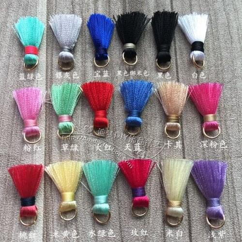 Length 1.8cm DIY jewelry accessories Hand-string mini tassels Rayon silk Mini Edition Golden Circle small tassels tassel wholesa