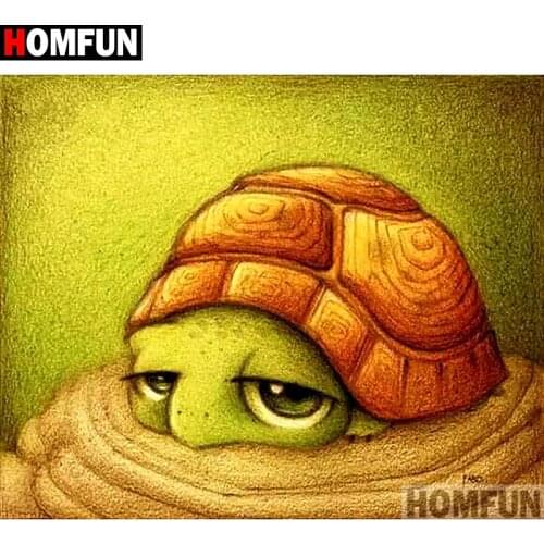 HOMFUN Full Square/Round Drill 5D DIY Diamond Painting "Cartoon tortoise" Embroidery Cross Stitch 3D Home Decor Gift A10140