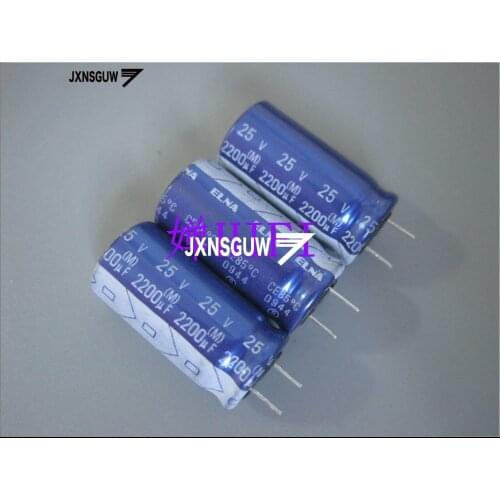 20PCS ELNA RAV 25V2200UF 12.5X25MM Blue robe Aluminum electrolytic capacitors 2200uF/25V 85 degrees 2200UF 25V