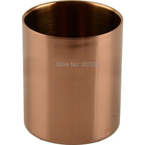 60pcs 400ml Nordic Style Brass Gold Vase Stainless Steel Cylinder Pen Holder for Desk Organizers Stand Pencil Pot Holder