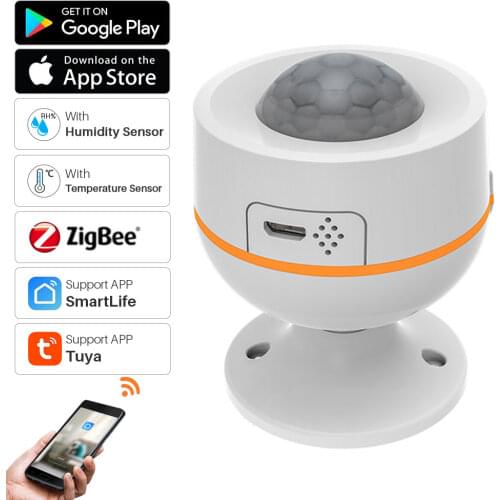 Zigbee Tuya PIR Motion Sensor With Temperature and Humidity Sensor Works With Zigbee 3.0 Gateway Smart Life APP