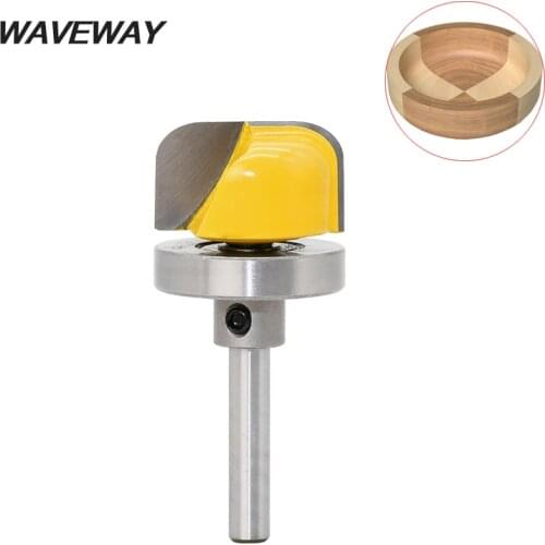 WAVEWAY 8mm Shank 1-1/8" Diameter Bowl & Tray Template Router Bits for Wood Milling Cutter Cutting Woodwork Tool Woodworking