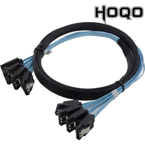 SAS Cable Sata Cable 4 Sata To 4 Sata 4 Ports/Set Date Cable 7 Pin Sata Sas Cable 6Gbps HDD Cable Cord for Server Mining