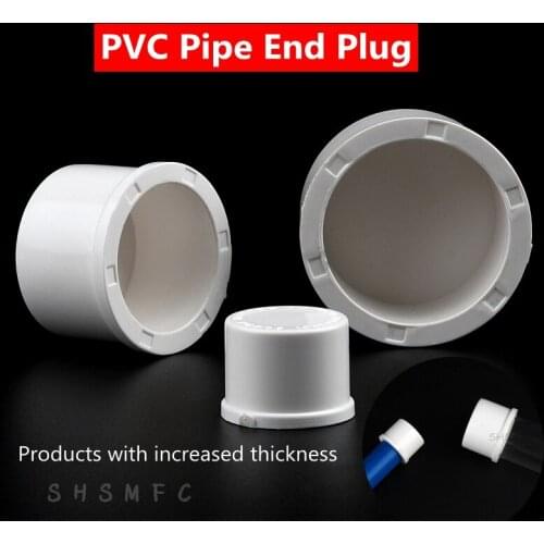 2~20pcs Size 20~50mm PVC Water Supply Pipe End Plug Connector Aquarium Accessories Irrigation System Watering White Parts