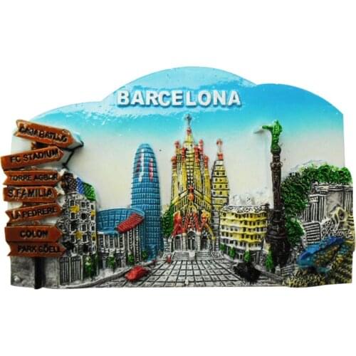 Lychee Spain Building Fridge Magnet Barcelona Refrigerator Magnetic Sticker Travel Souvenirs Home Magnets Decoration