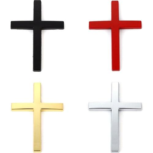 3D Metal God Christian Cross Emblem Badge Decal Car Body Sticker For Chevrolet BMW Audi Nissan Honda opel Toyota Cadillac