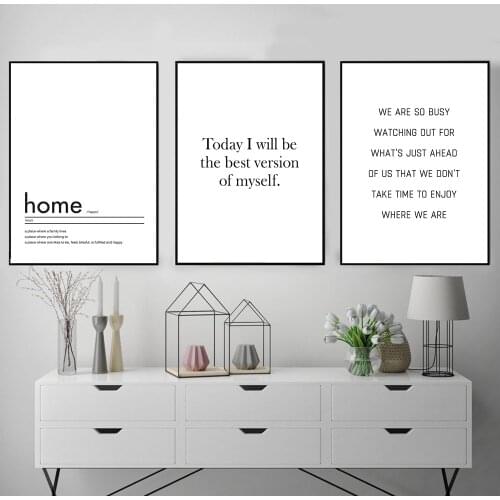 Minimalist Home Poster Print Encourage Nordic Wall Art for Living Room Moedrn Canvas Painting Quote Letter Decoration Pictures