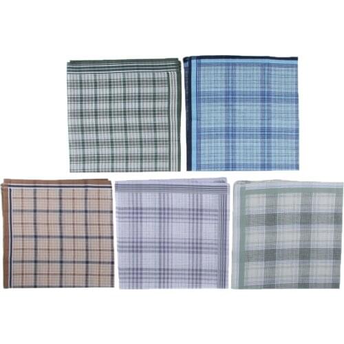 5pcs Mens Handkerchiefs 100 % Cotton Premium Pocket Square Hankies Gift Fashion Patterned Handkerchiefs Set