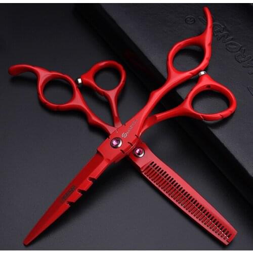 New 440c 6 inch hairdressing scissors professional thinning scissors hairdressing scissors non-slip wear resistant does not rust