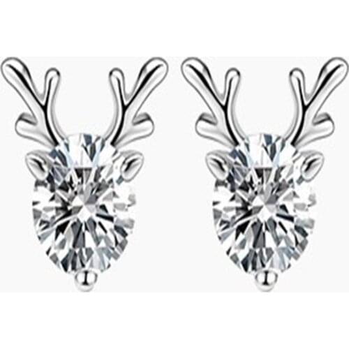 New Style Exquisite Antler Oval Crystal Earring Fashion Elegant Girl Inlay Zircon Earrings Charm Lady Eternal Engagement Jewelry