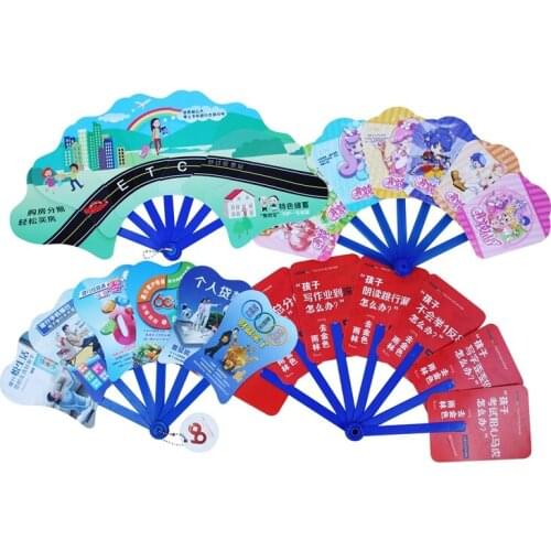 Wholesale 1000pcs Cheapest Promotional Advertising Custom Printing New PP Folded Hand Fan
