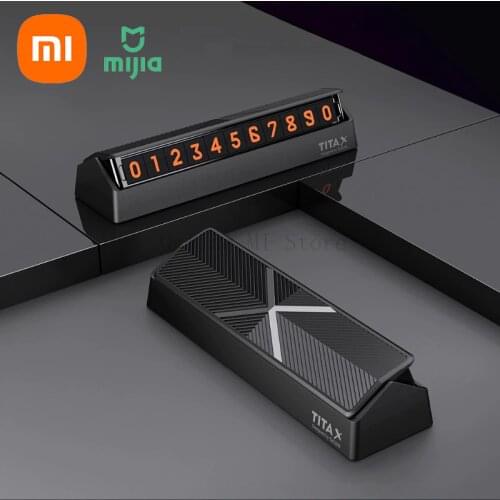 Original Xiaomi mijia Titx X Flip Type Car Temperary Parking Phone Number Card Plate Mini Car Decoration For xiaomi Mi home