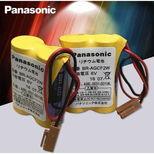 Panasonic Original 2pcs/lot BR-AGCF2W Lithium 6V 2200mAh PLC battery batteries with brown plugs connectors