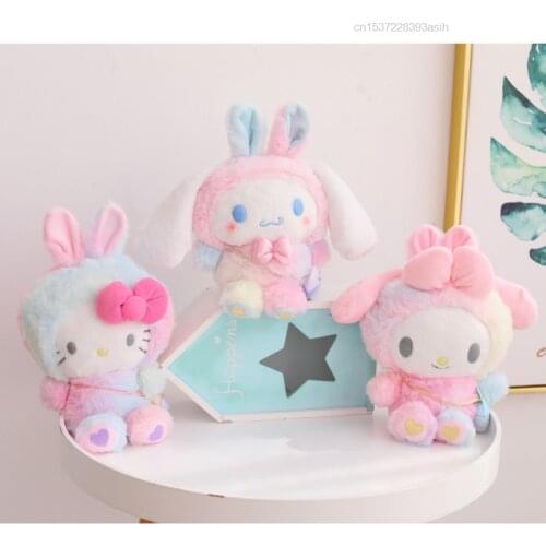 27cm Sanrio Hello Kitty My Melody Cinnamoroll Plush Doll Plushie Stuffed Toys For Girls Gift Children Kids Home Bedroom Decor