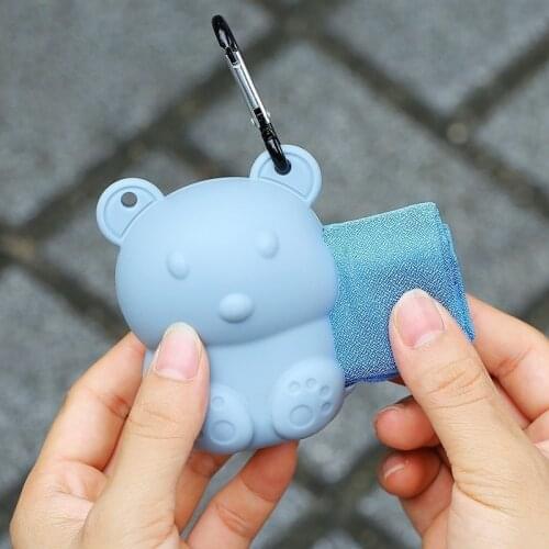 Microfiber Gym Yoga Towel with Silicone Case Quick Dry for Beach Swimming Running Travel Cold Feeling Sweat Cooling Ice