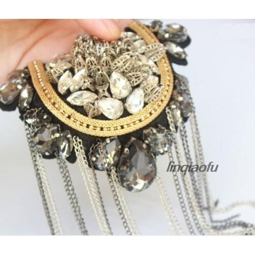 Japan and South Korea fashion suit jacket epaulettes show tassel accessories stage punk clothing armband jewelry