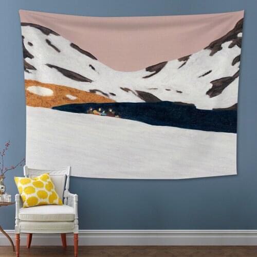 Psychedelic Mountain Tapestry Wall Hanging Contrast Color Mountain Landscape Tapestries Wall Art Home Decor Background Tapiz