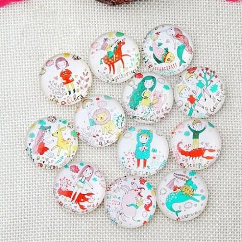 50PCS Mixed 12 Constellations Pattern Glass Button Snap Jewelry Charm Fit For 18mm Snap Jewelry Button Bracelet&Necklace Jewelry