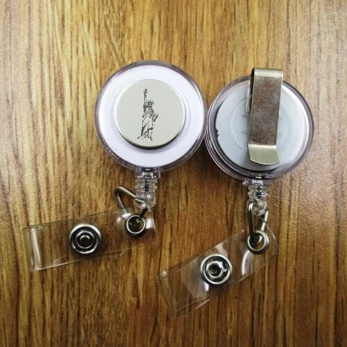 Statue Of Liberty ID Badge Reel gift for him/her friend family retractable recoil id badge holder work fun