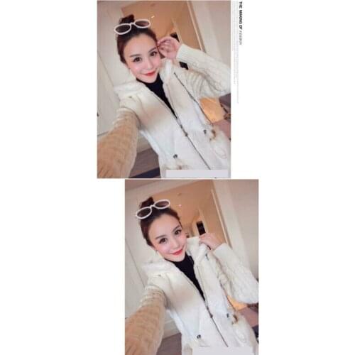 Quilted Padded Warm Coat Parka knit Women Winter Thick Cotton Down Jacket Hooded