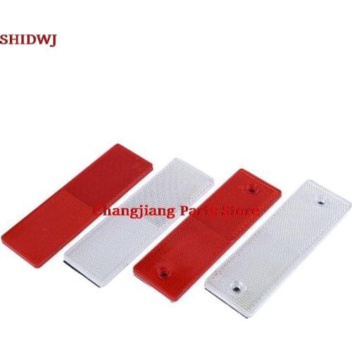 1PCS Red/White Truck Motorcycle Adhesive Rectangle Plastic Freight Car Reflector Reflective Warning Plate Stickers Safety Sign