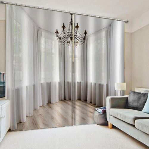 Photo balcony window curtains 2 Panel/Set 3D Window Curtains Wolf Printing Drapes for Bedroom 3d curtains