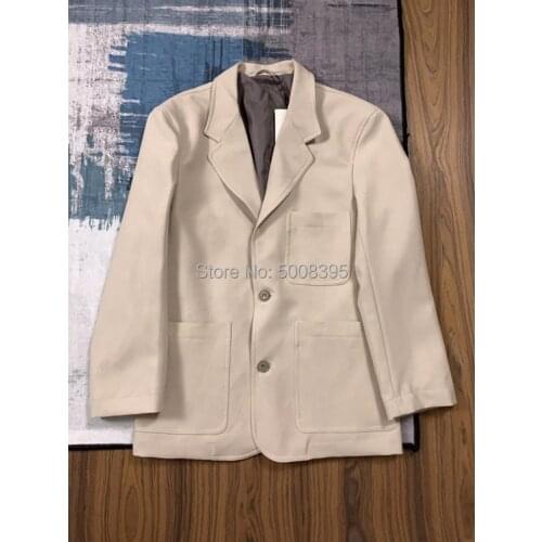 2019 Wool Suit Jacket Lapel Collar Single Breasted One chest Pockets Sides Big Pockets Woman Fashion Jackets Long Sleeves