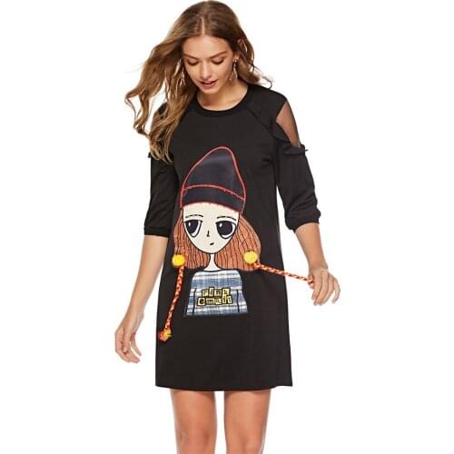 2019 Spring summer Casual Beading Dress Colors Cotton Long Sleeve Applique Dress Plus Size Women L-5XL