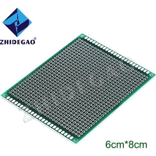 ZHIDEGAO 6*8CM Double-Side Copper Prototype PCB Universal Printed Circuit Board Wholesale