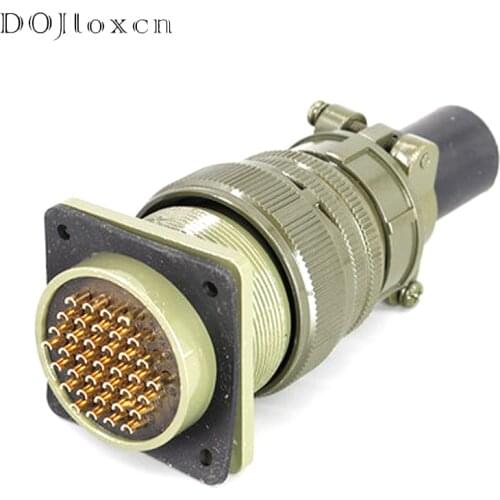 1 Set 37 Hole Aviation Male Female Plugs Army Green Wiring Connector Socket MS5015 Series MS3106A-28-21S/P MS3102A-28-21S/P