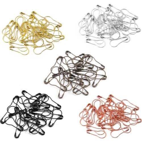100Pcs Metal Pins Calabash Gourd Pear Shape Safety Metal Clips DIY Brooch Accessories Pin Fastener Craft DIY For Jewelry Making