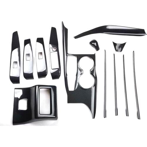 13Pcs/set Car Interior Trim Styling Window Lift Switch Gear Shift Door Panel Stickers For Toyota Camry 2018 2019 Left Hand Drive