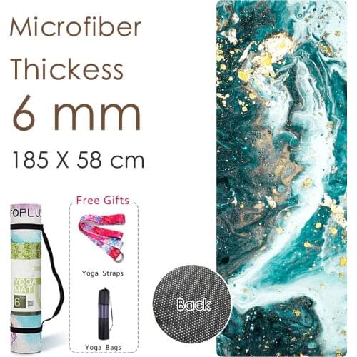 1850*680*6mm Microfiber Yoga Mat With Position Line Non Slip Carpet Mat For Beginner Environmental Fitness Gymnastics Mats