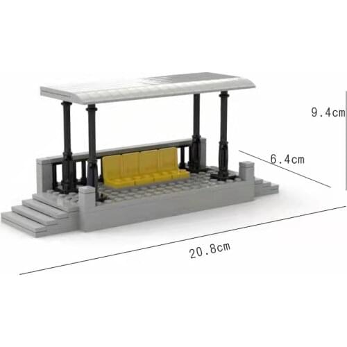 2021 City Creative Series Railway Station Platform MOC Accessories Building Blocks Bricks Toys Gifts