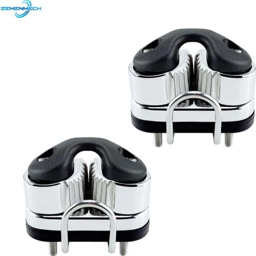2PCS Boat Accessories Black Ball Bearing Cam Cleat Pilates Equipment Marine Boat Fast Entry Rope Wire Cleat 316 Stainless Steel