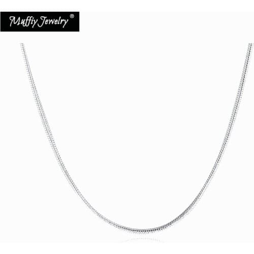 1MM Snake Chain Link Chain,Europe 925 Sterling Silver Basic Chains Necklace Trendy Jewelry Fit Pendant Gift For Men & Women