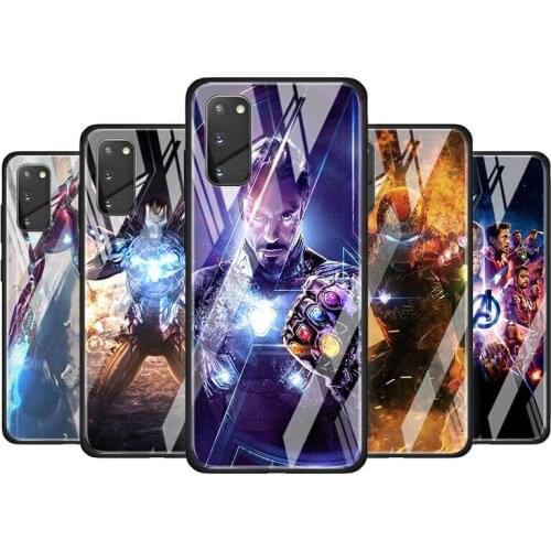 Iron Man Marvel Avengers Tempered Glass Cover For Samsung Galaxy S20 S10 S9 S8 S10E FE Ultra Plus Lite 5G Phone Case