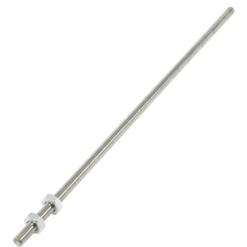 CNIM Hot 320mm x M8 Stainless Steel Thread Bar Stock Rod Silver Tone