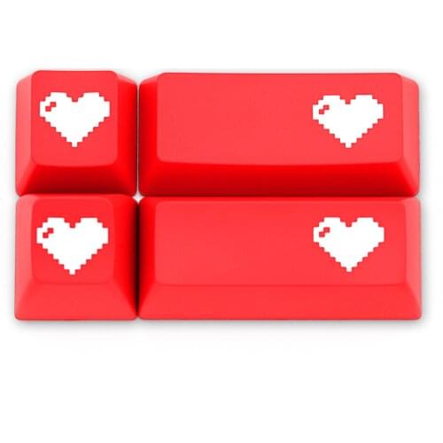 Domikey SA abs doubleshot keycap pixel heart red for oem dsa sa cherry profile poker 87 104 gh60 xd64 xd68 xd84 xd96 xd75 xd87