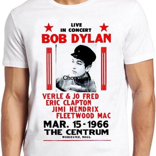Bob Dylan T Shirt B1551 66 Gig Concert Centrum Poster Retro Cool Top Tee