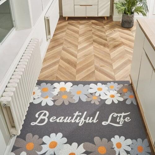 Floral Pattern Doormat Anti-slip Can Be Cut Mats Carpet Nordic Simple Home Entrance Doormat Easy To Clean Dust-proof Mats Carpet