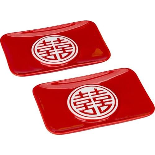 Red festive ceramic soap box, wedding supplies, and gifts, household soap dish, soap box, Chinese style weeding soap tray